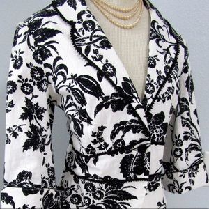 Floral White House Black Market Jacket Size Small